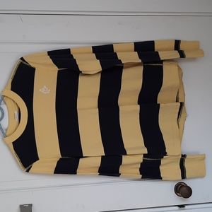 Abercrombie muscle fit long sleeve shirt, men's medium, yellow and blue stripes